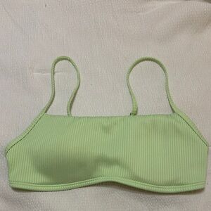 Light Green Ribbed Bikini Top